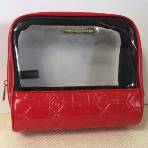 💐Aimee Kestenberg Cosmetics Toiletries Bag Clear Red